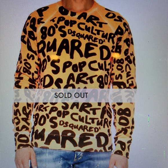 Dsquared2 80’s Retro Neon Orange Sweatshirt Sz 52 - Picture 8 of 8